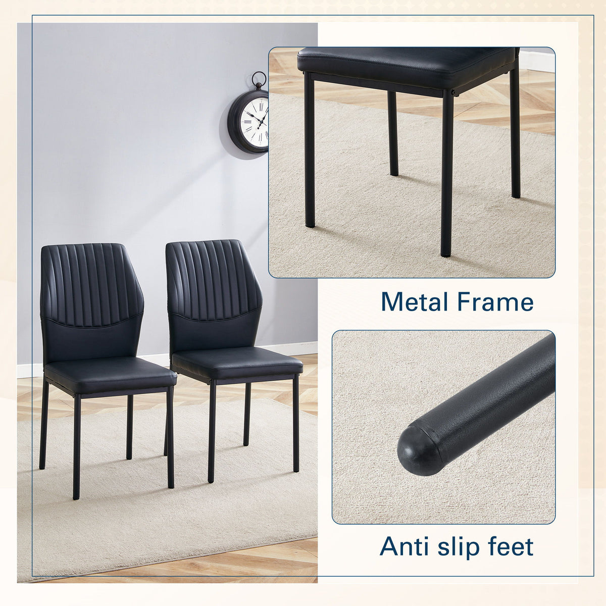 Ergonomic Simple Chair With Metal Leg