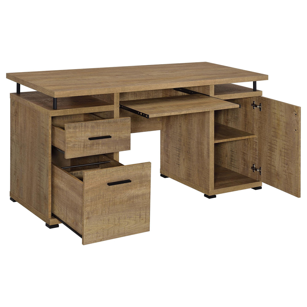 Swan - 2 Drawer Computer Desk - Mango Color