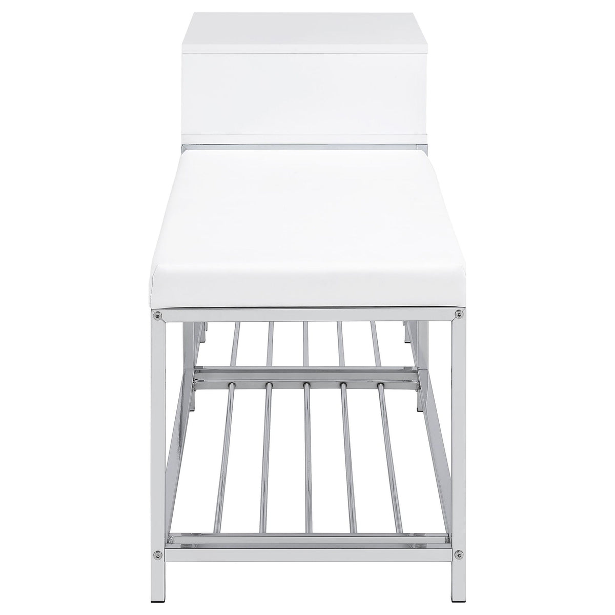 Yesler - 1 Drawer Storage Bench - Glossy White
