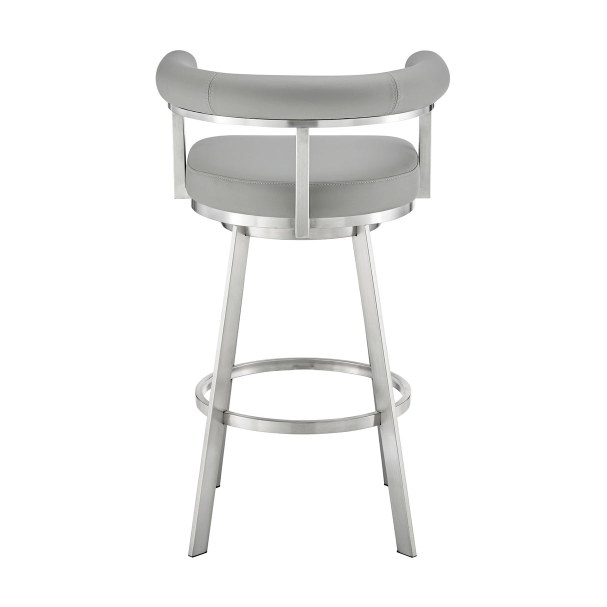 Nolagam - Swivel Bar Stool - Brushed Stainless Steel