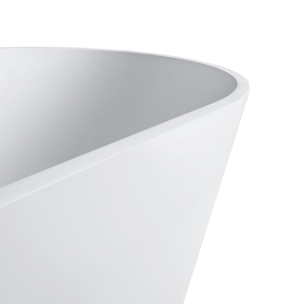 Solid Surface Soaking Freestanding Bathtub For Bathroom - Matte White