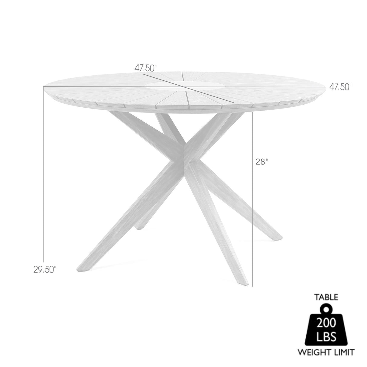 Oasis - Outdoor / Concrete Round Dining Table - Light Eucalyptus