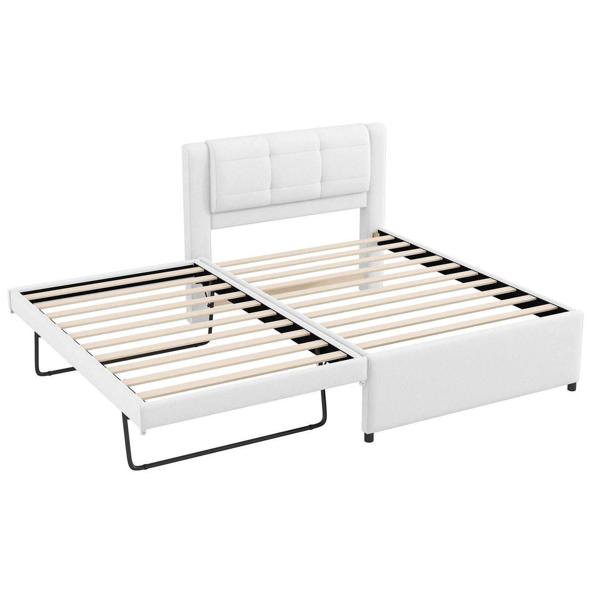 Upholstered Platform Bed With Multifunctional Trundle