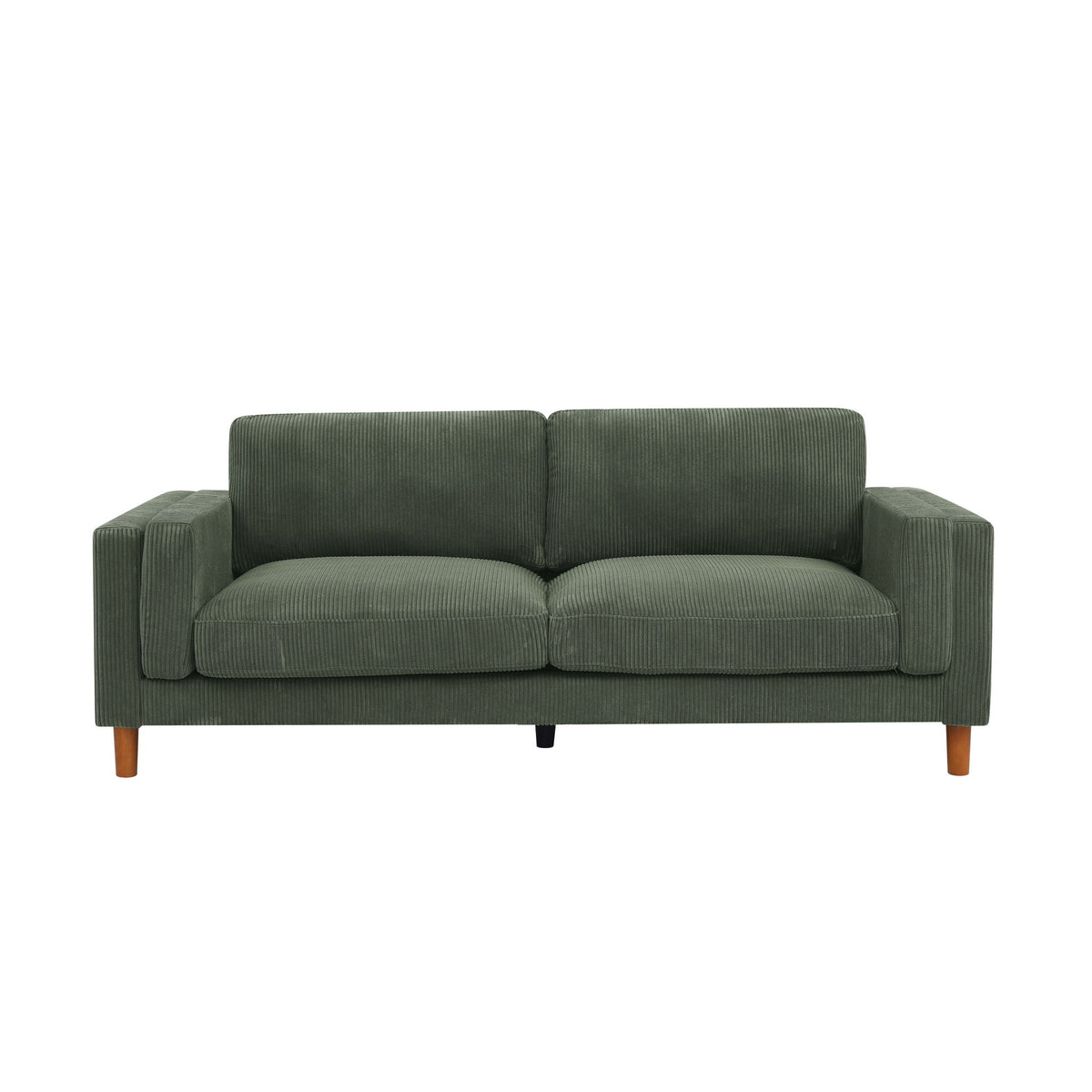 Upholstered Square Arm Sofa - Dark Green