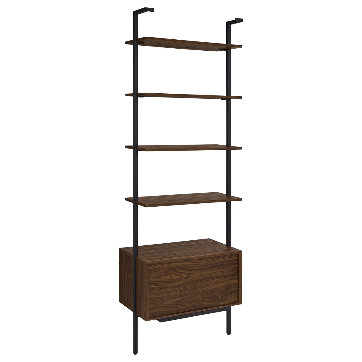 Owens 96" 4-Shelf Bookshelf with Drawers, Walnut
