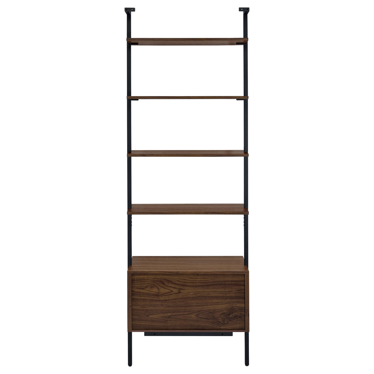 Owens 96" 4-Shelf Bookshelf with Drawers, Walnut