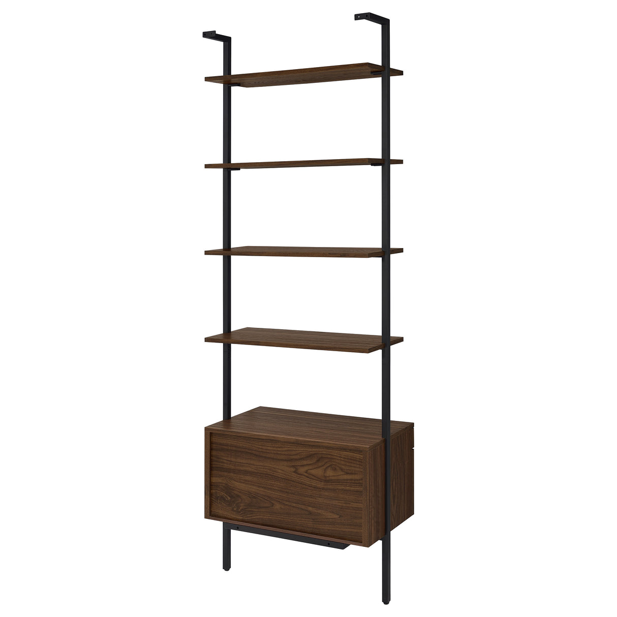 Owens 96" 4-Shelf Bookshelf with Drawers, Walnut