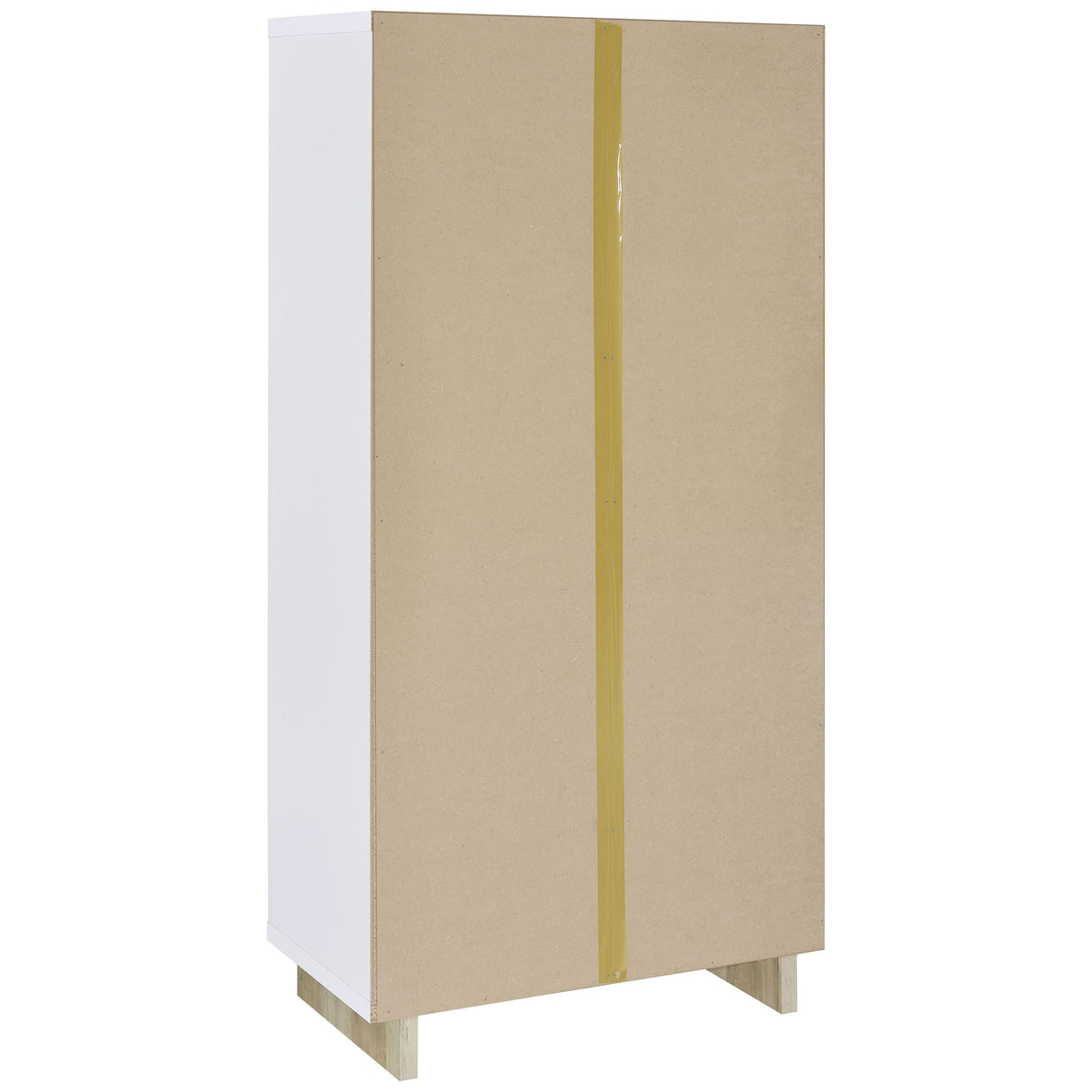 Dalton 65" 6-Shelf Bookcase in White and Distressed Pine
