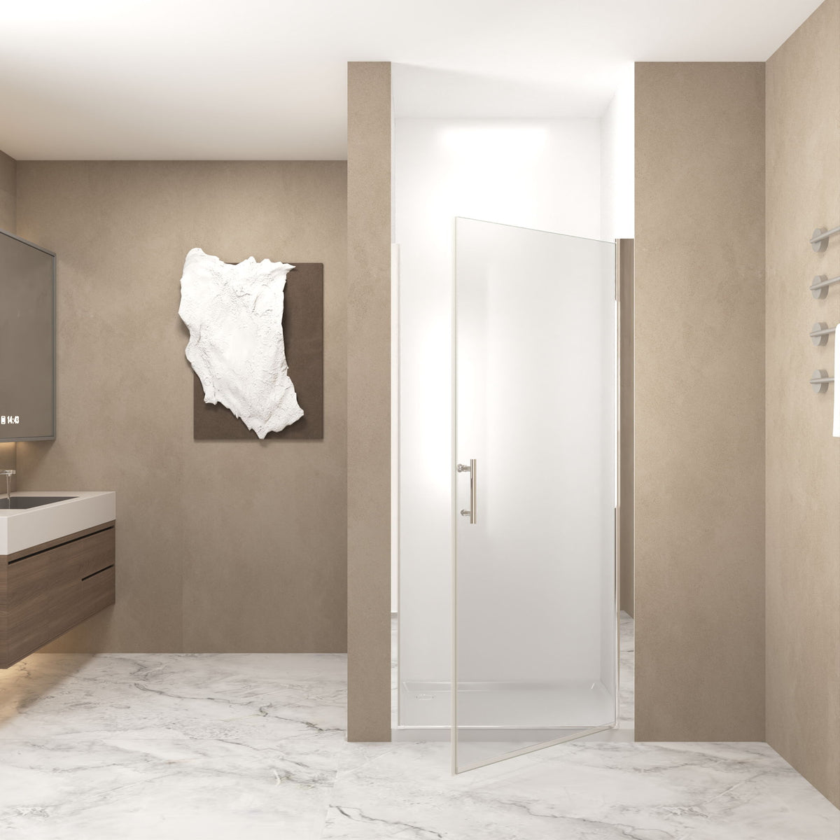 Shower Door & Tempered Glass And Explosion Proof Safety Film - Brushed Nickel