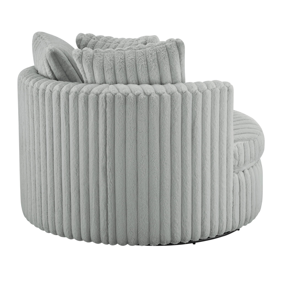 Mindy - Oversized Swivel Barrel Chair - Gray