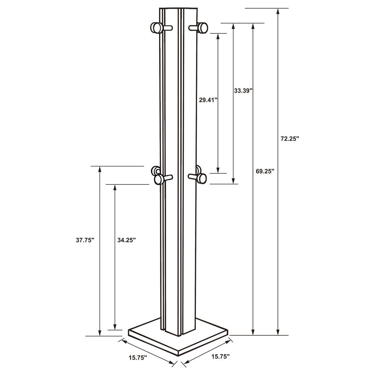 Rikkie Mid-Century Walnut Engineered Wood Coat Rack