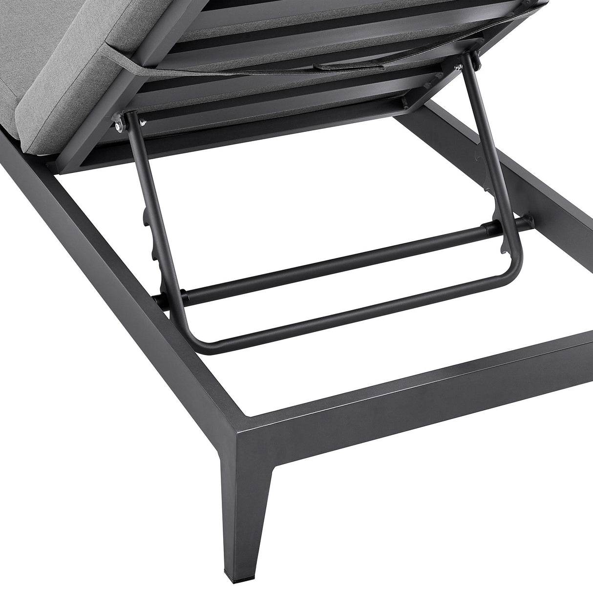 Menorca - Outdoor Patio Adjustable Chaise Lounge Chair In Aluminum With Gray Cushions