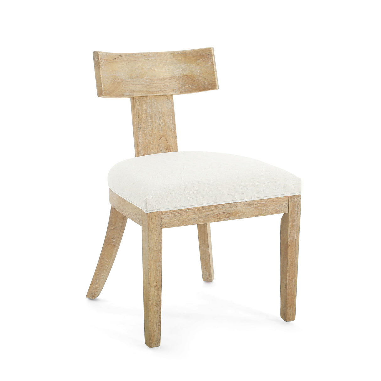 Contemporary Fabric Upholstered Side Dining Chairs Set With Curved Back