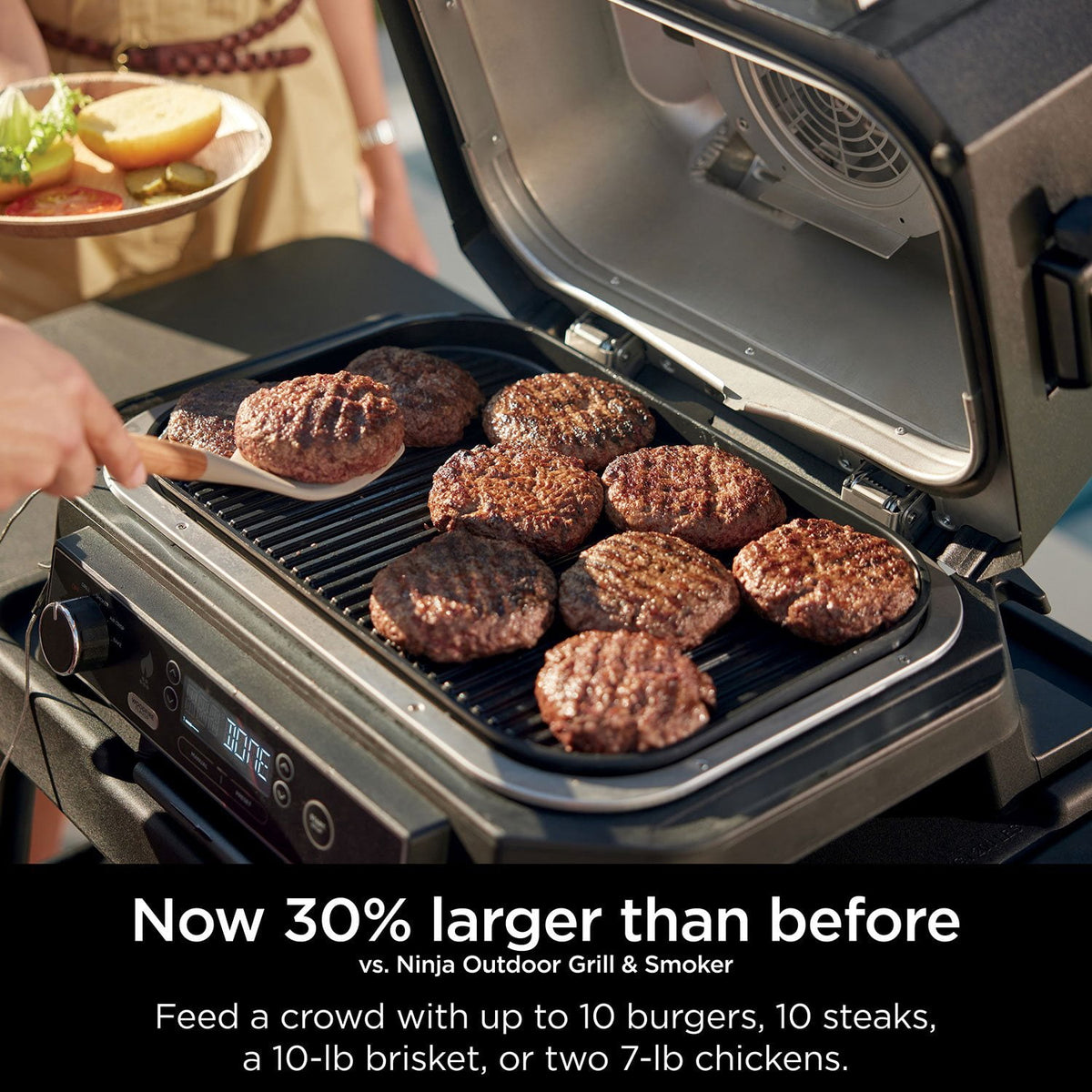 Ninja OG853A XL cooking surface and burger capacity