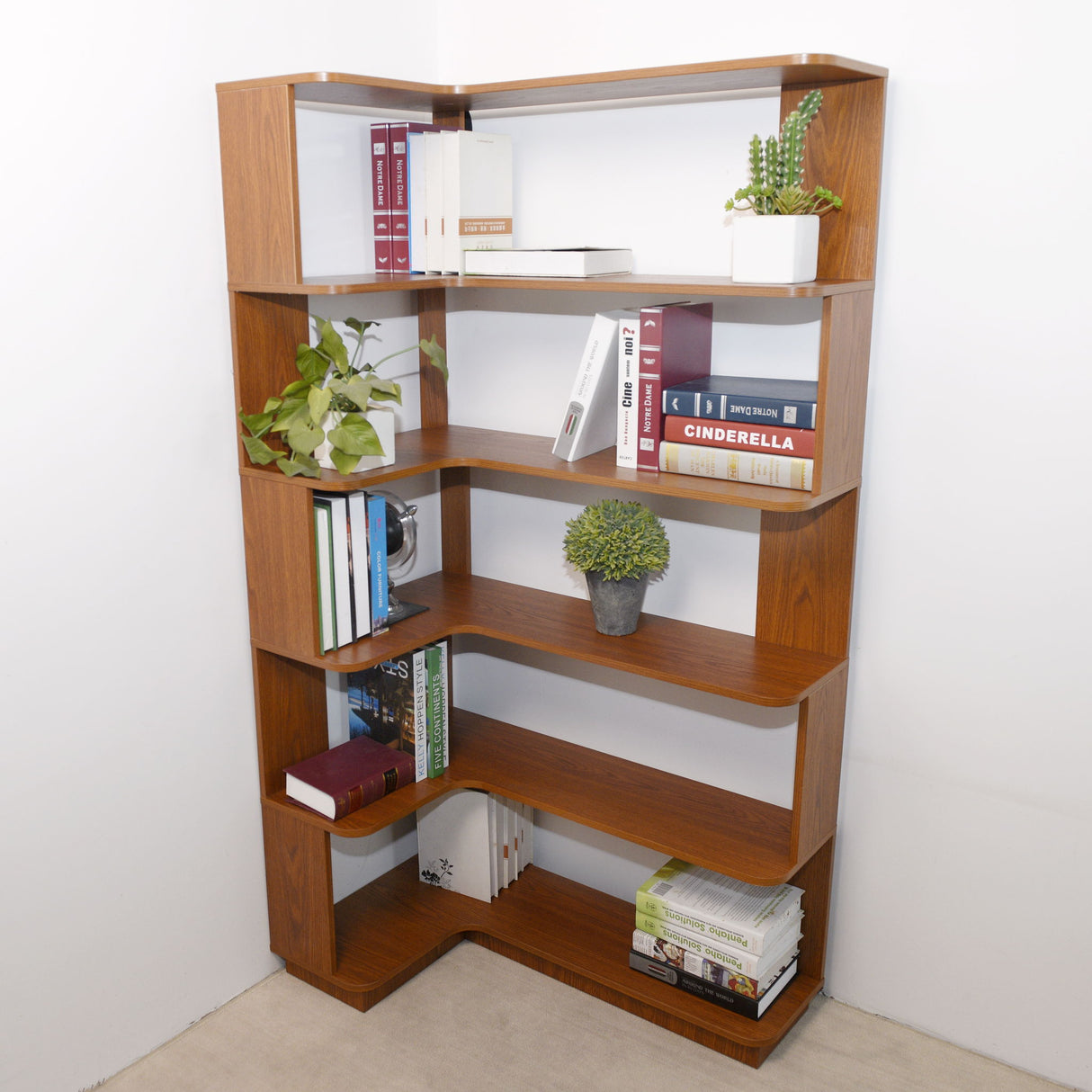 L-Shaped Corner Bookshelf