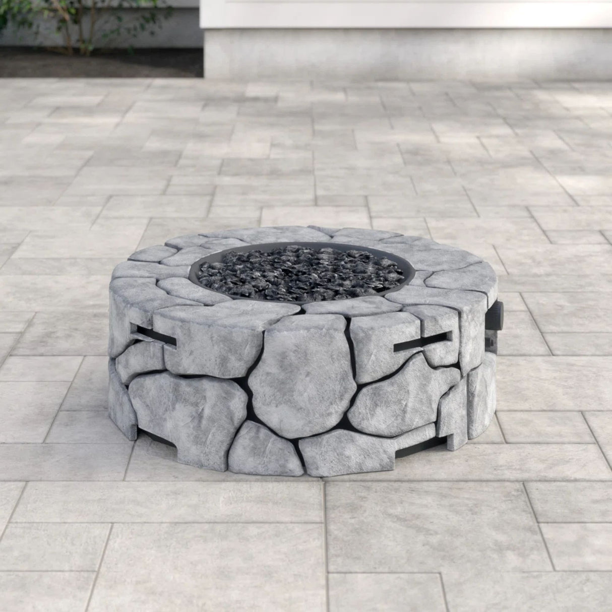 Outdoor Fire Pit Garden Heater Concrete Propane Gas Burning