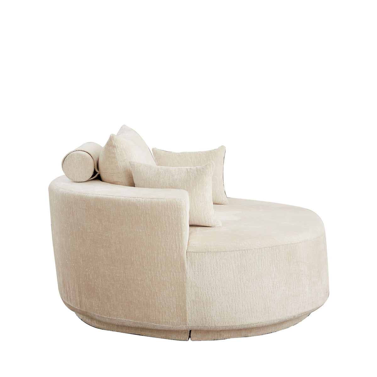 Swivel Chair, Sleeper Design, 360 Degree Rotating Base For Living Room - Beige