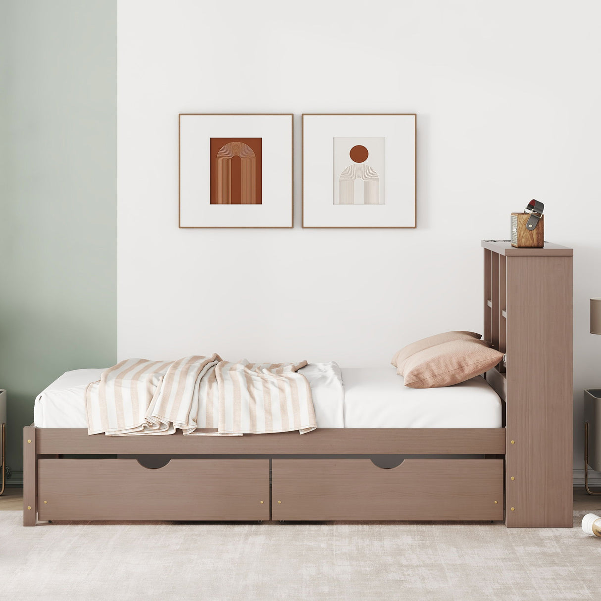 Bed Frame With Built In USB Port And 2 Drawers