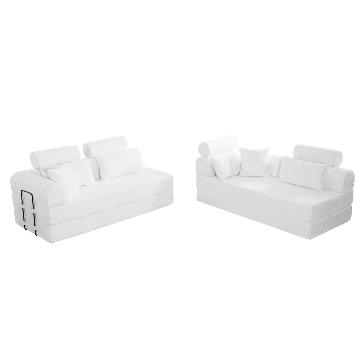 Modern L-Shape Modular Sectional Sofa, Compressed Design