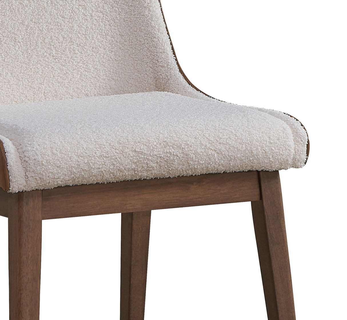 Ginny - Boucle Velvet Side Chair (Set of 2) - Walnut - Chair Sets - Alpine Outlets