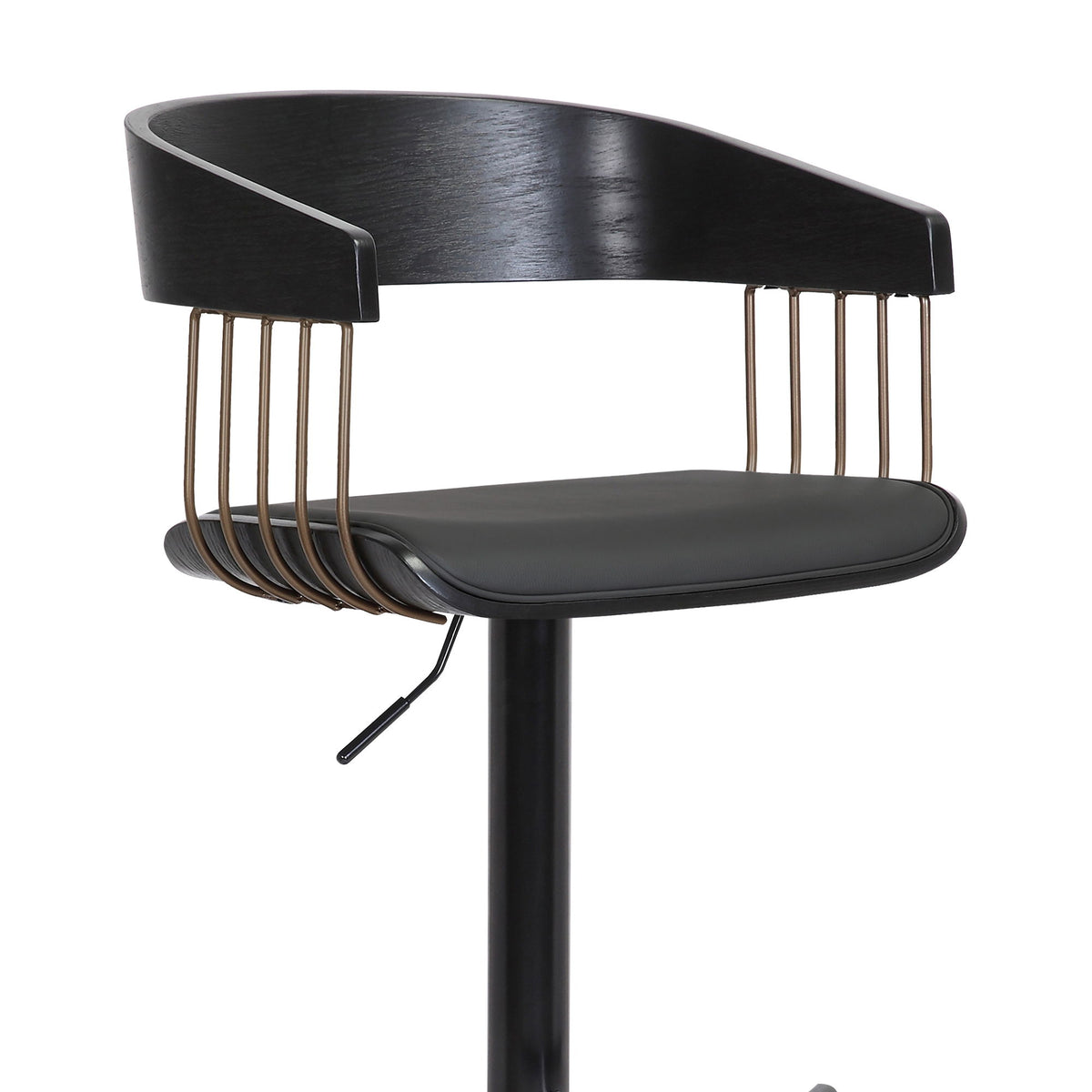 Larisa - Adjustable Wood Bar Stool - Black