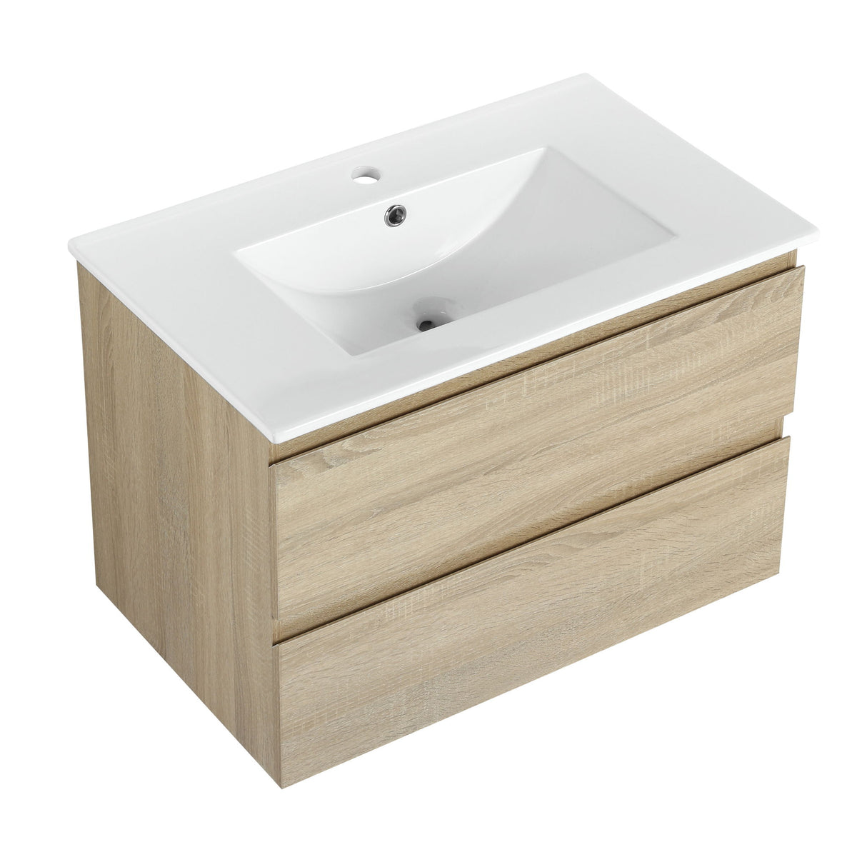 Wall Mounted Bathroom Vanity & Sink, 2 Soft Close Drawers