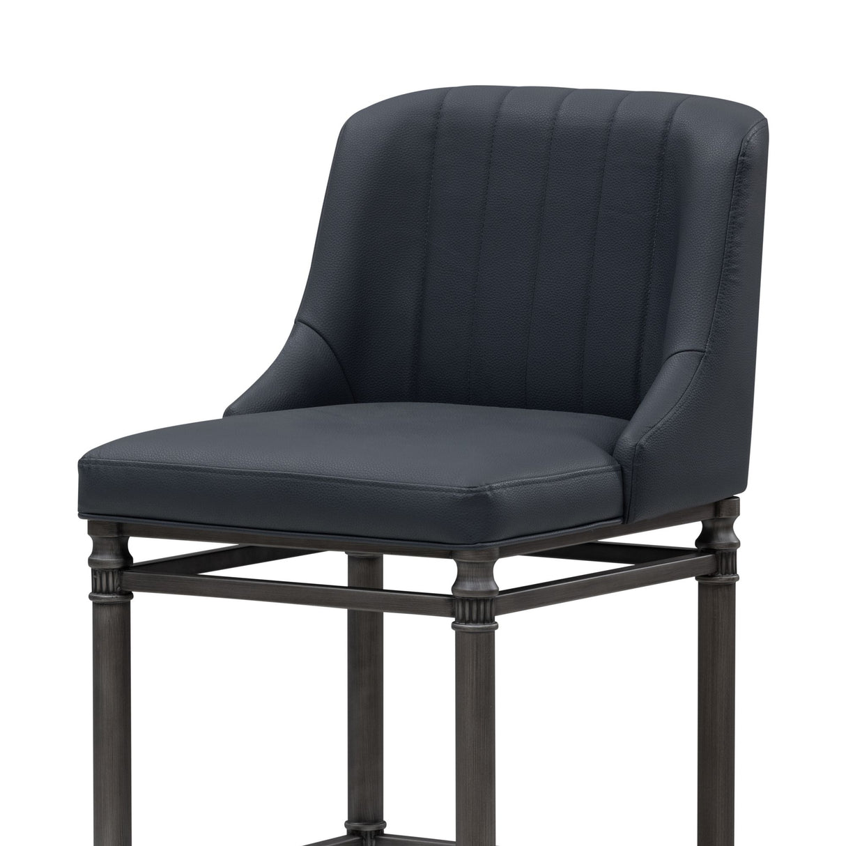 Marvin - Steel Frame Faux Leather Upholstered Bar Height Barstool