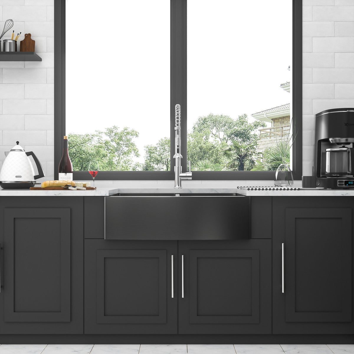 Double Bowl Farmhouse Sink / Stainless Steel Apron Front