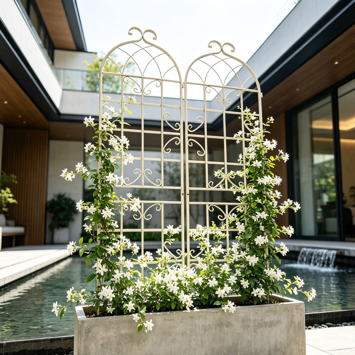 Metal Garden Rustproof Trellis For Climbing Plants Outdoor Flower Support