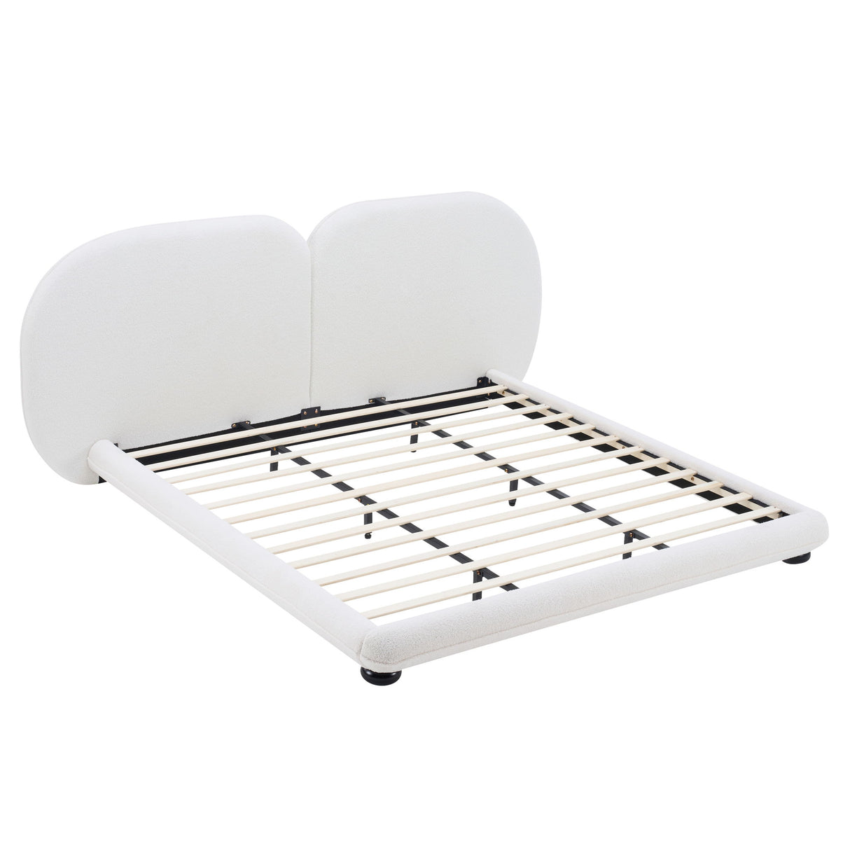 Upholstered Platform Bed With Split Headboard