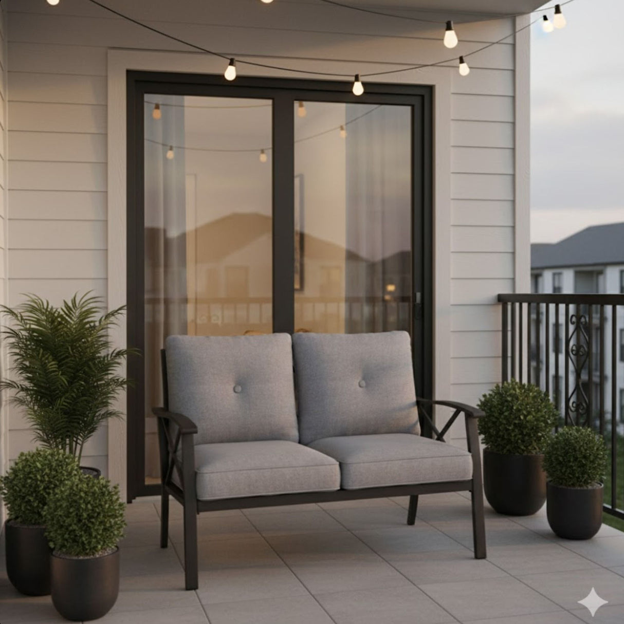All-Weather Loveseat 2 Seats Sofa With Cushions