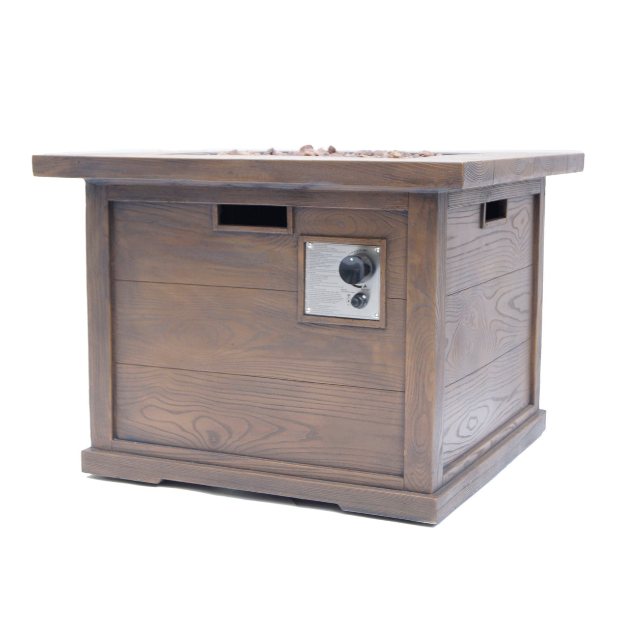 Outdoor Patio Square Gas Burning Fire Pit with Tank Inside in 40000 Btu