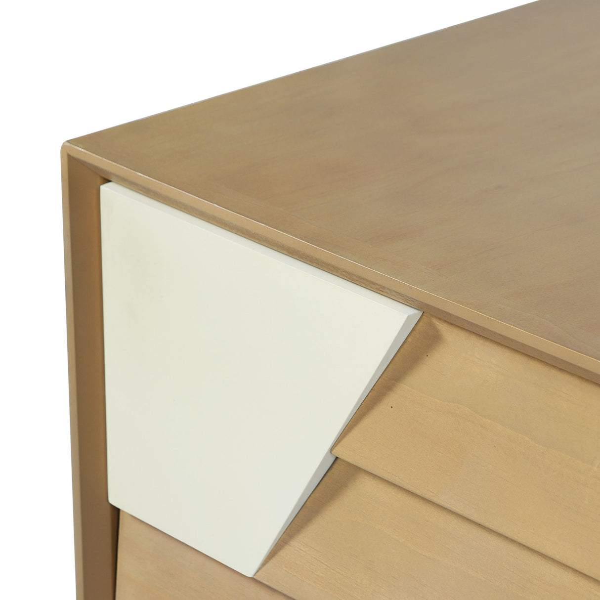 Japandi 2 Drawer Nightstand With Geometric Design