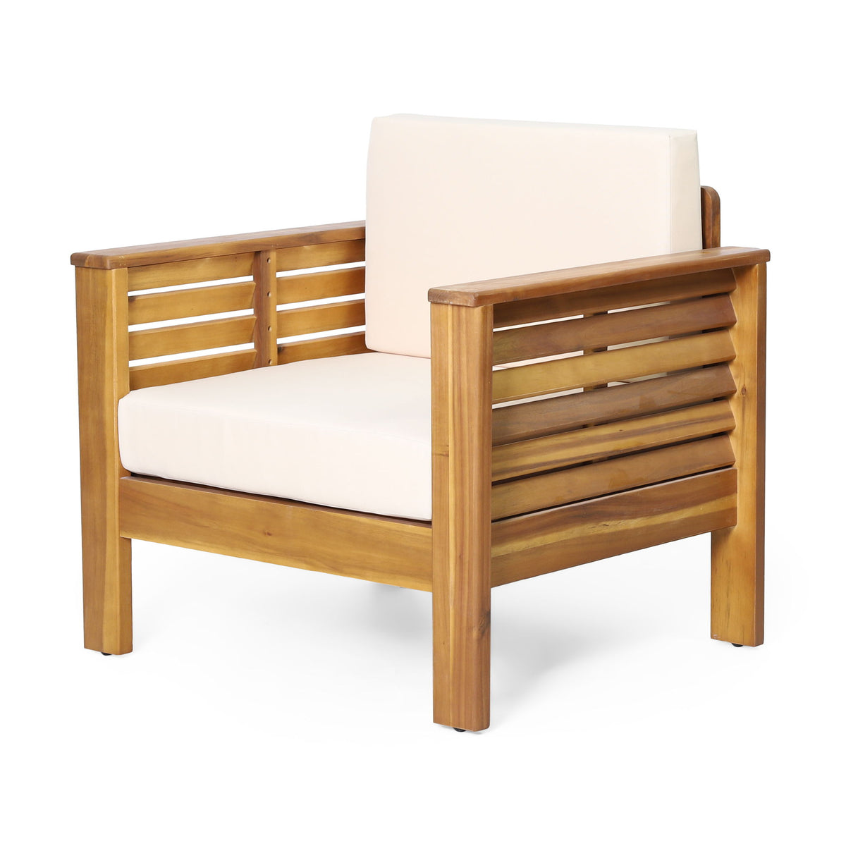 Slat Design Club Chairs With Cushions