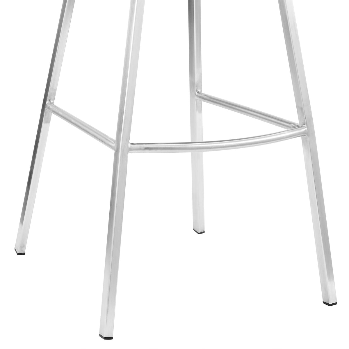 Tandy - Faux Leather And Brushed Stainless Steel 26" Counter Stool (Set of 2) - White