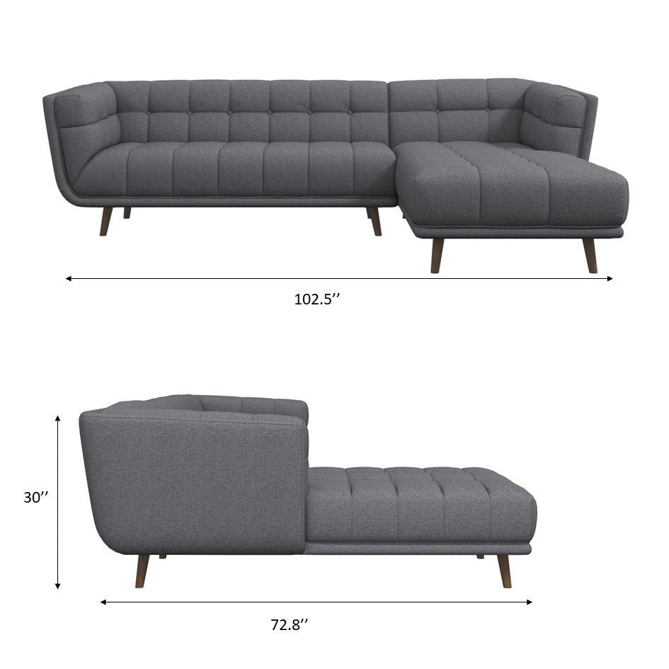 Addison - L Shape Sectional Sofa Tufted