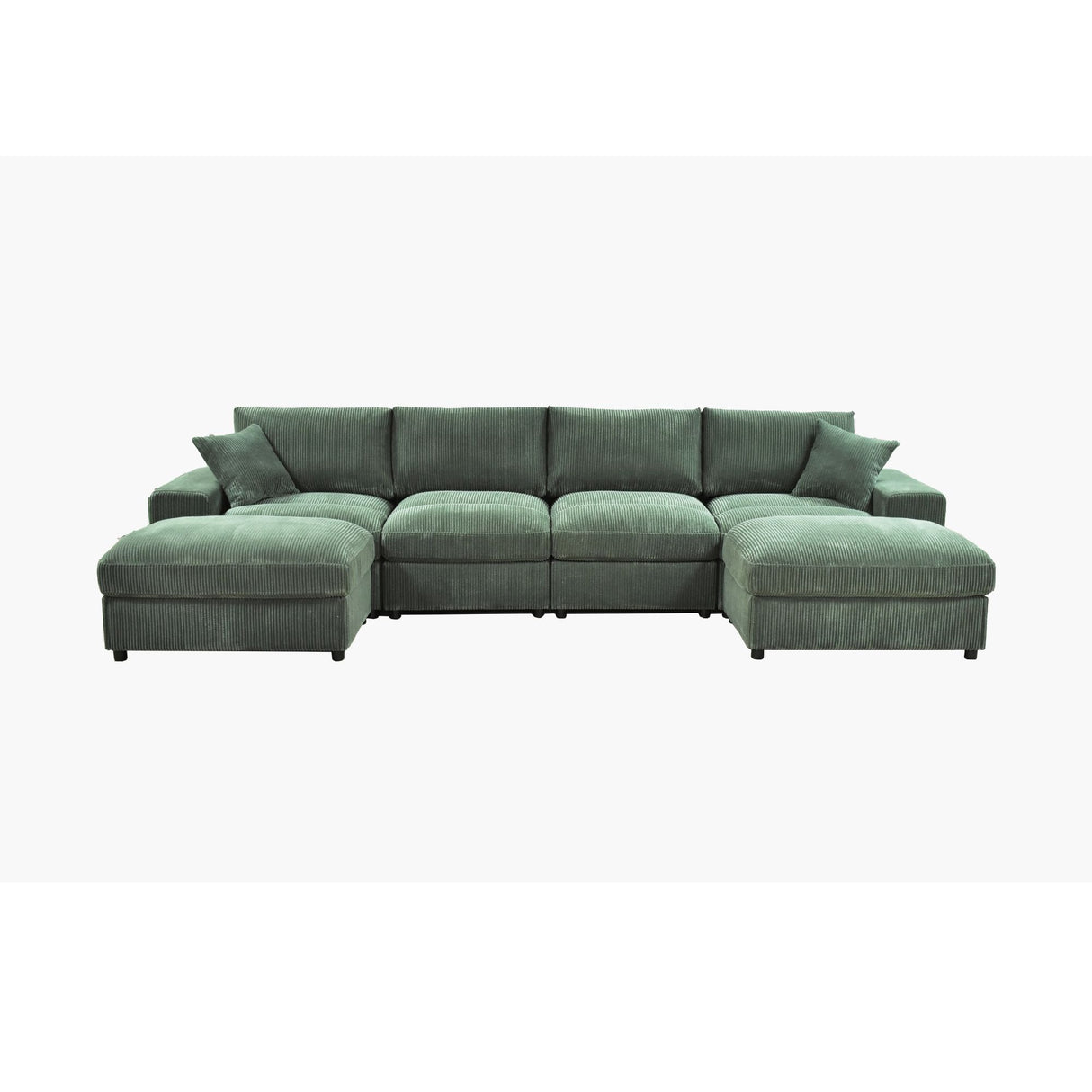 Sectional Sofa With 2 Ottomans And Toss Pillows