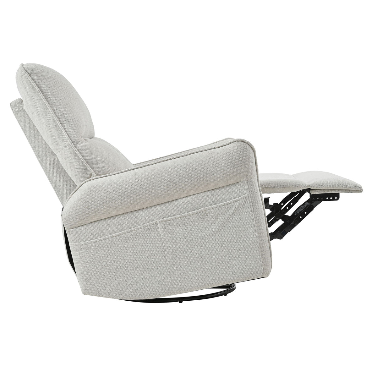 360° Swivel Rocker Recliner Chair, Swive Nursery Rocking Chair With Pull Ring, Glide Chair For Livin Room - Gray