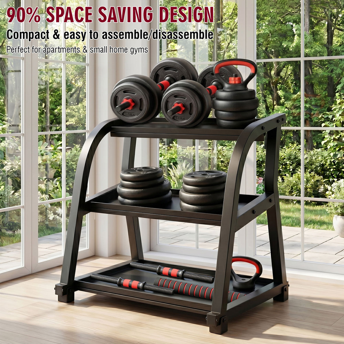 Adjustable Dumbbell Set, 4 In 1 Convertible Weights