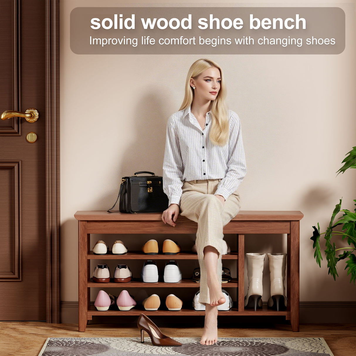 Multi Functional Double Layer Shoe Stool