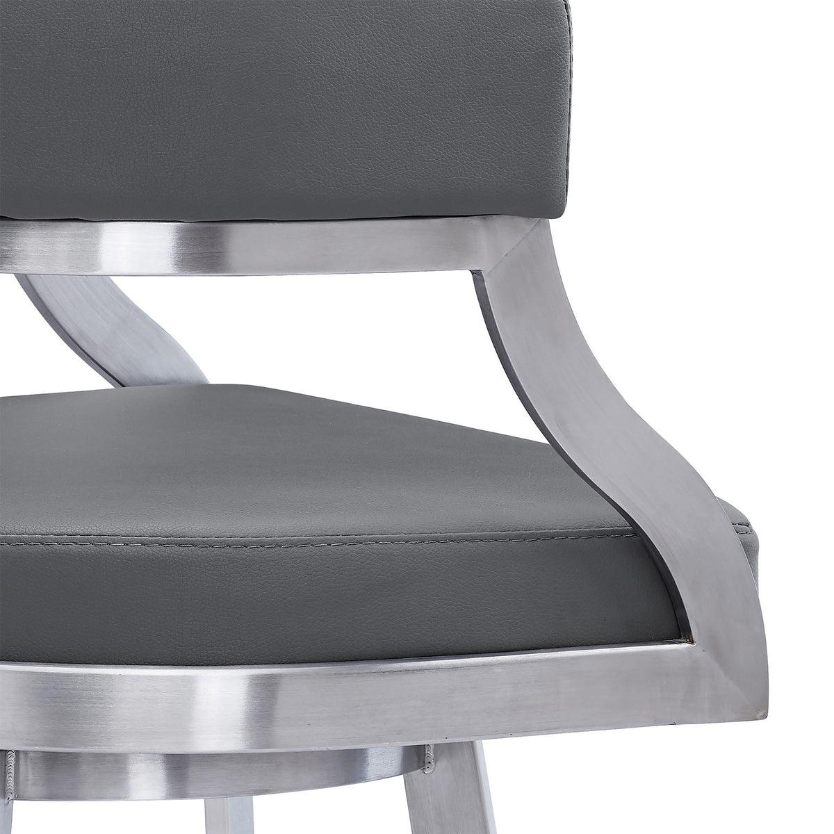 Saturn - Bar Height Bar Stool - Brushed Stainless Steel