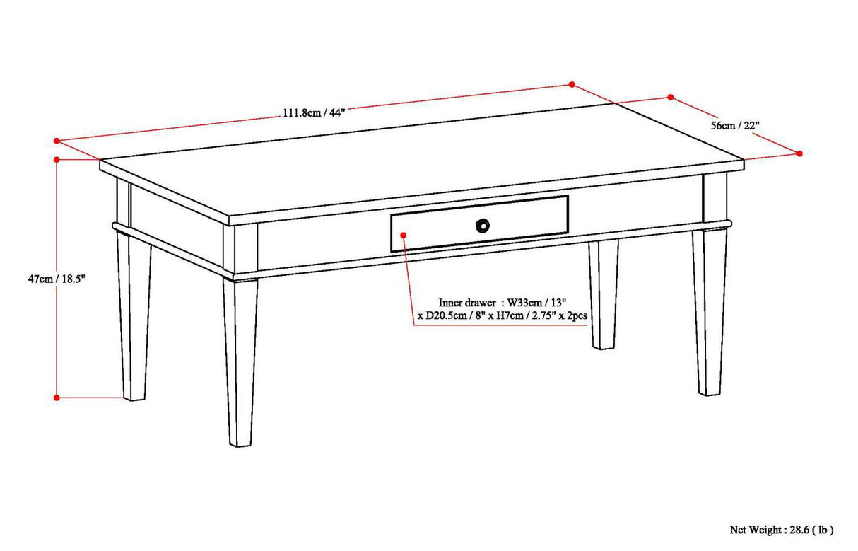 Carlton - Coffee Table - Dark Tobacco Brown
