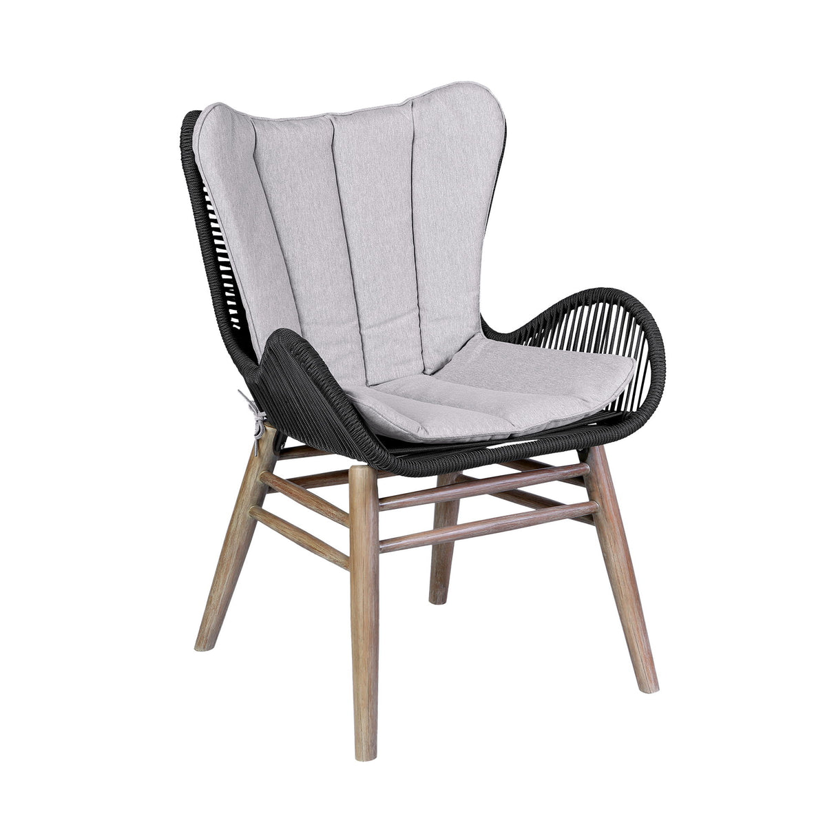 Mateo - Outdoor Patio Dining Chair - Light Eucalyptus / Charcoal