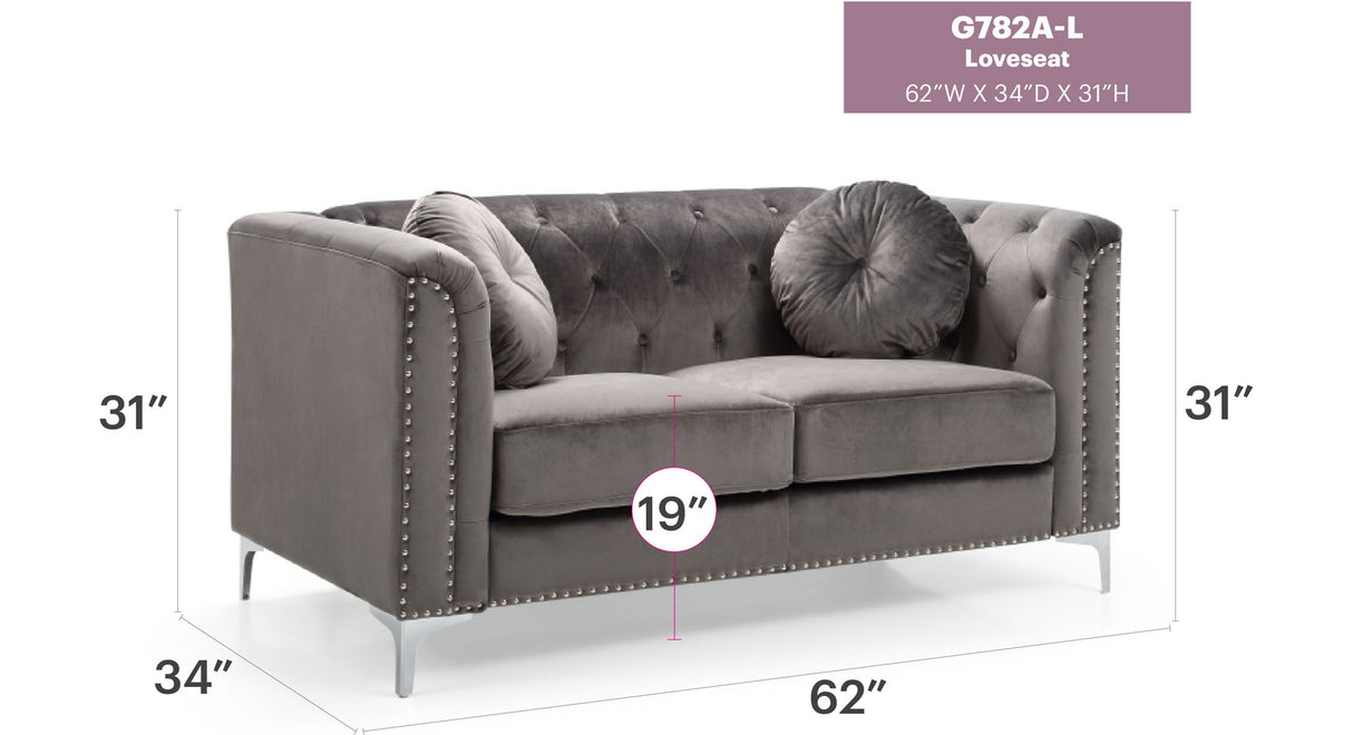 Stylish Sloped Arm Loveseat