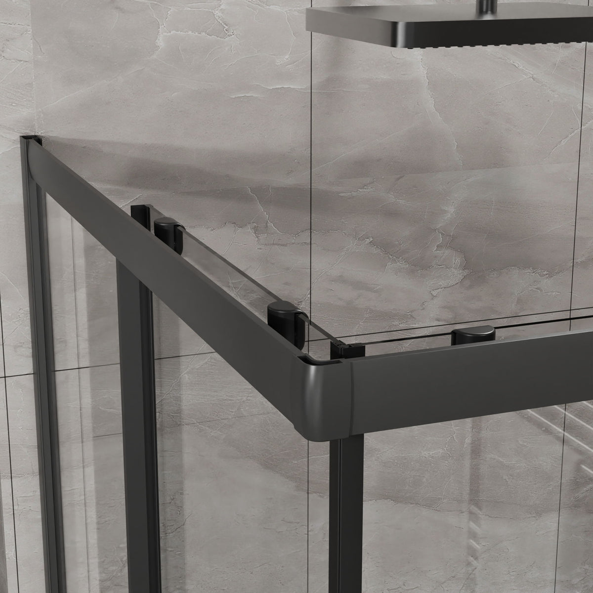 Corner Shower Enclosure, Double Sliding Door & Shower Base