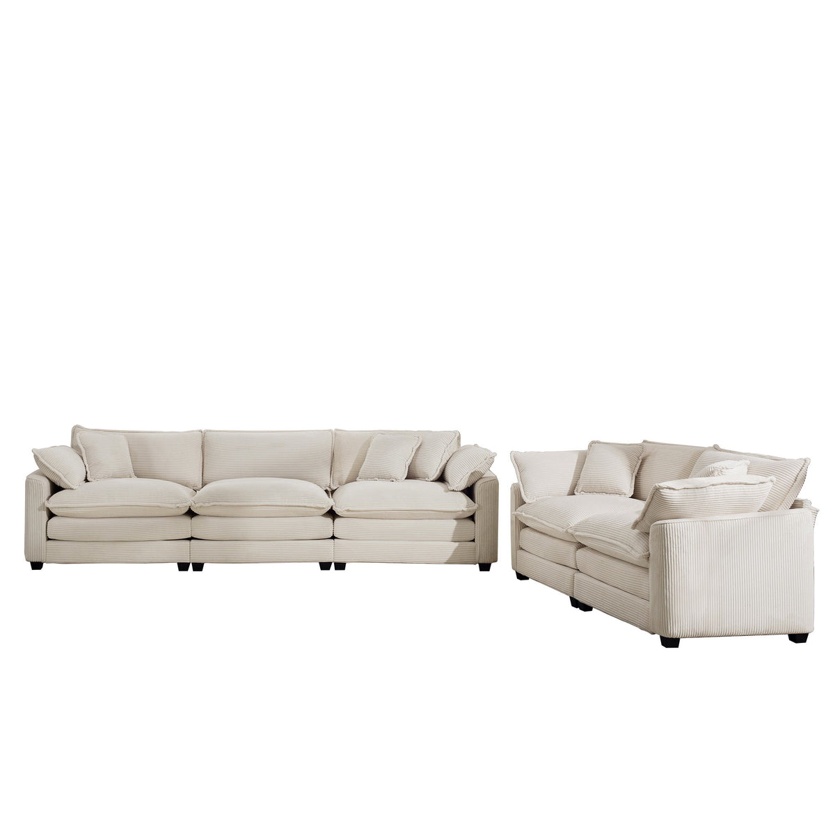 Elegant Oversized Sectional Sofa Set With Deep Seats And Flexible Layout
