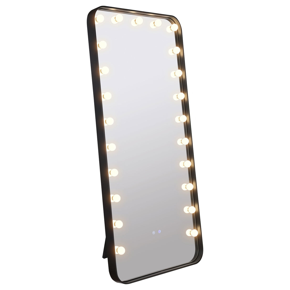 Villancourt - LED Standing Mirror With Speakers - Black