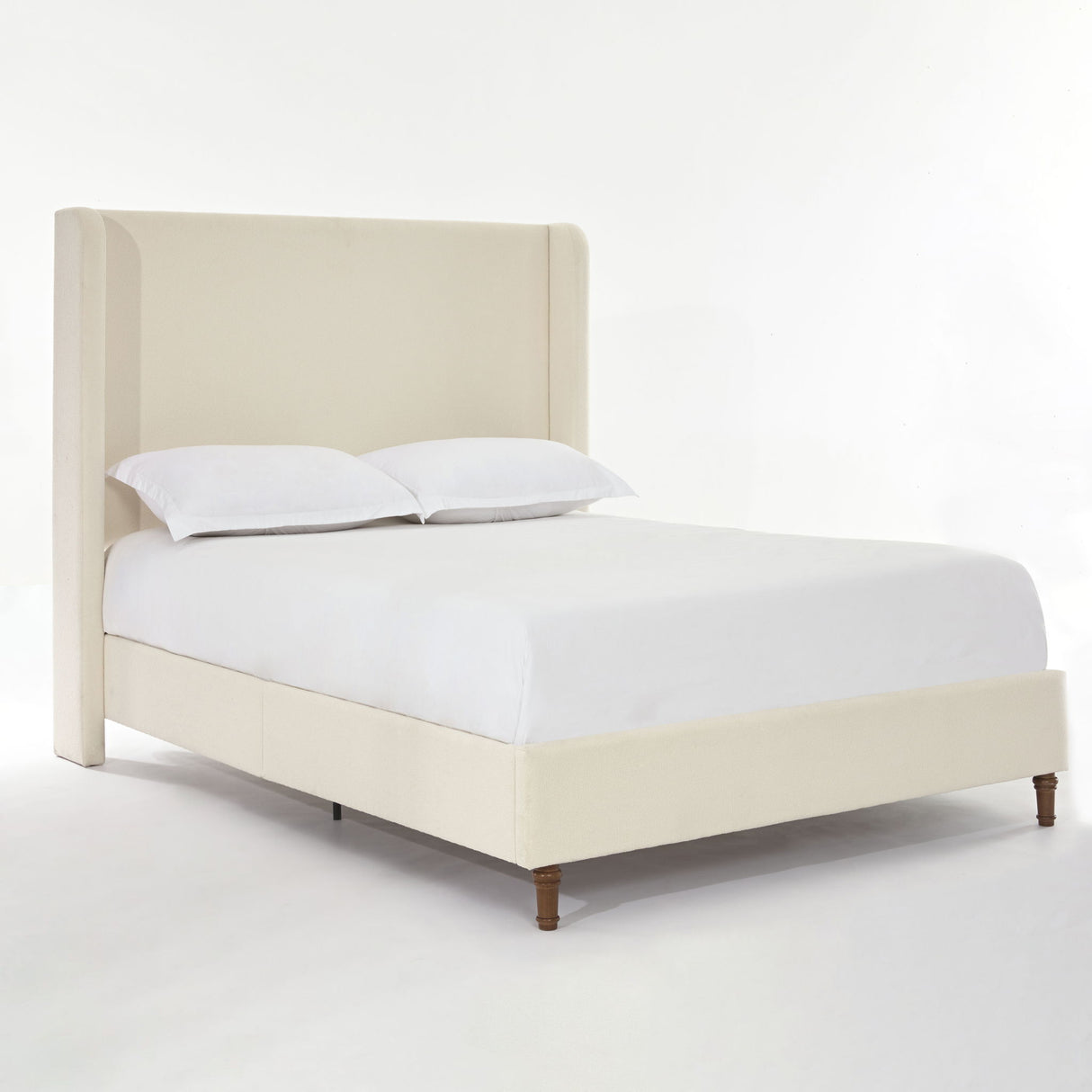 Harper - California King Size Tall Headboard Upholstered Bed - Ivory