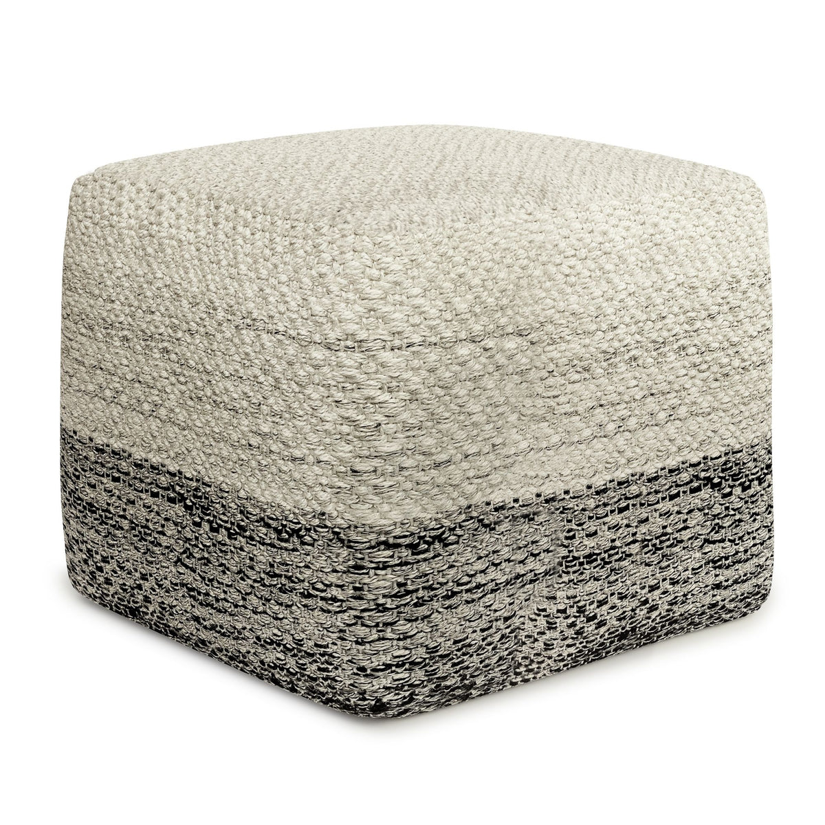 Macie - Square Woven Outdoor / Indoor Pouf - White
