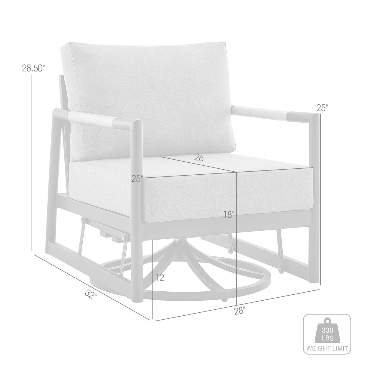 Royal - Outdoor Patio Swivel Glider Lounge Chair - Black Aluminum And Teak Wood With Cushions